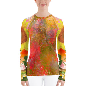 Sunflowery Day Women's Rash Guard with SPF 40 Protection