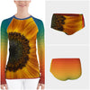 Sunflower Dayz Brightly Colored Printed Women's Rash Guard