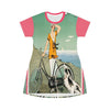 La Bicyclette Colorful Printed Women's T-shirt Dress
