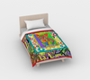 Colorful Cotton Print Rave Kitty Duvet Cover