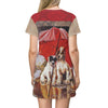 Stormy Weather Colorful Printed Women's T-shirt Dress