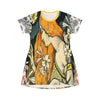 La Fe des Fleurs Colorful Printed Women's T-shirt Dress