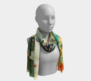 Sunset Blossom Colorful Printed Design Scarf