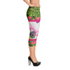 Hibiscus Passion Colorful Print Women's Capris Legging