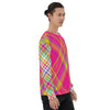 Pink Geo Madras Plaid Patterns Unisex Sweatshirt
