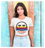 Bright Future Colorful Printed Women's Crop Top Shirt
