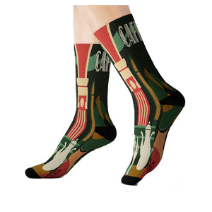 Cafe Deluxe Socks with Sublimated Colorful Design