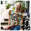 Clamshell Venus AOP Stretch Fabric Women's Crop Top Shirt