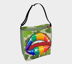 Rainbow Kiss Neoprene Leather Strap Women's Tote Bag