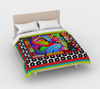 Colorful Cotton Print Rainbow Kitty Duvet Cover