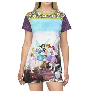 Garden Party Colorful Printed Women's T-shirt Dress