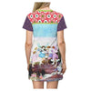 Garden Party Colorful Printed Women's T-shirt Dress