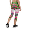 Hibiscus Passion Colorful Print Women's Capris Legging