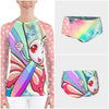Hidey-Ho Butterfly Brightly Colored Printed Rashguard