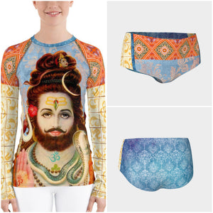 Lord Shiva 2020 Brightly Colored Printed Women's Rash Guard