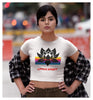Lotus Spirit Colorful Printed Women's Crop T-Shirt