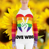 Love Wins Brightly Colored Printed Women's Rash Guard