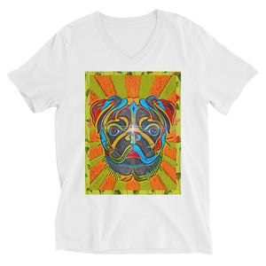 Bustin' Loose Colorful Print V-Neck Unisex T-Shirt