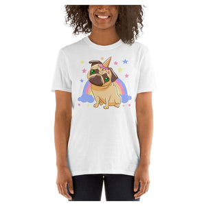 My Rainbow Pug Colored Printed T-Shirt
