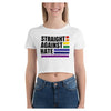 Straight Against Hate Cotton Side Seamed Women's Crop T-Shirt
