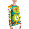 Timmy Robot Brightly Colored Printed Women's Rash Guard