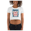 Happy Pig Cotton Side Seamed Women's Crop T-Shirt