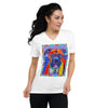 Indigo Dog Colorful Print V-Neck Unisex T-Shirt