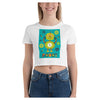 Timmy Robot Cotton Side Seamed Women's Crop T-Shirt