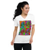 Bulldog King Colorful Print V-Neck Unisex T-Shirt