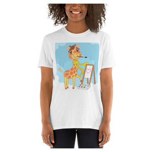 Picasso Giraffe Colored Printed T-Shirt