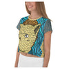Angry Cat AOP Stretch Fabric Women's Crop Top Shirt