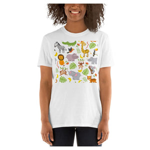 Jungle Print Colored Printed T-Shirt