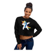 Starlight Dab Unicorn Crop Dropped Shoulder Women's Sweatshirt