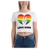 Love Wins Crop Side Seamed Women's T-Shirt