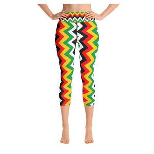 One Love Ziggy Colorful Print Women's Yoga Capris Legging