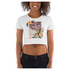 Adelia Butterfly Cotton Side Seamed Women's Crop T-Shirt