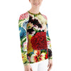 Scarlet Carnation Brightly Colored Printed Women's Rash Guard
