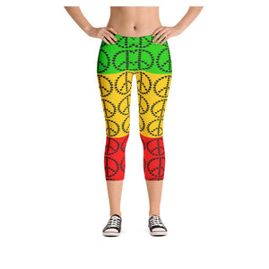 Roots Rock Reggae Colorful Print Women's Capris Legging