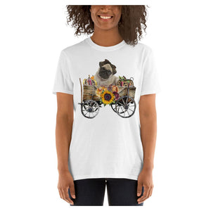 Fall Harvest Pug Colored Printed T-Shirt
