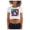 Space Raccoon Cotton Side Seamed Women's Crop T-Shirt