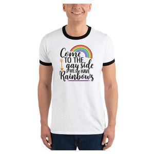 Semi-Fitted We Have Rainbows Ringer Men's T-Shirt