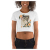 Elusoriness Butterfly Cotton Side Seamed Women's Crop T-Shirt