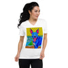 Seaside Pittie Colorful Print V-Neck Unisex T-Shirt