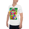 Picasso Colorful Print V-Neck Unisex T-Shirt