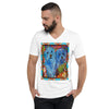 Blue Bayou Colorful Print V-Neck Unisex T-Shirt