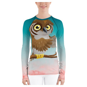 Stormy Owl Brightly Colored Printed Women's Rash Guard