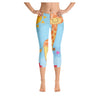 Flowering Giraffe Colorful Print Women's Capris Legging