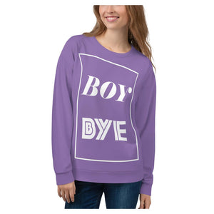 Violet  Boy Bye All-Over Printed Unisex Sweatshirt