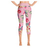 Rose Bloom Striped Colorful Print Women's Yoga Capris Legging