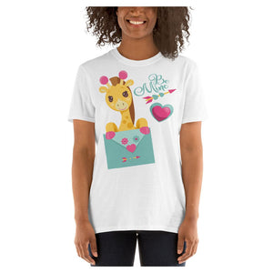 Be Mine Giraffe Colored Printed T-Shirt